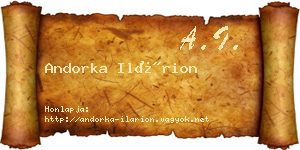 Andorka Ilárion névjegykártya